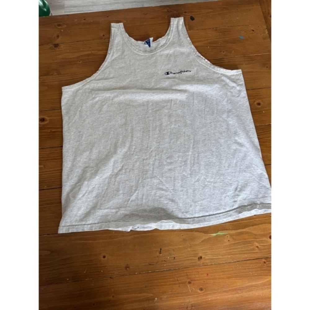 Champion Mens Tank Top X Large Light Gray Basic Athletic Gym Workout Casual